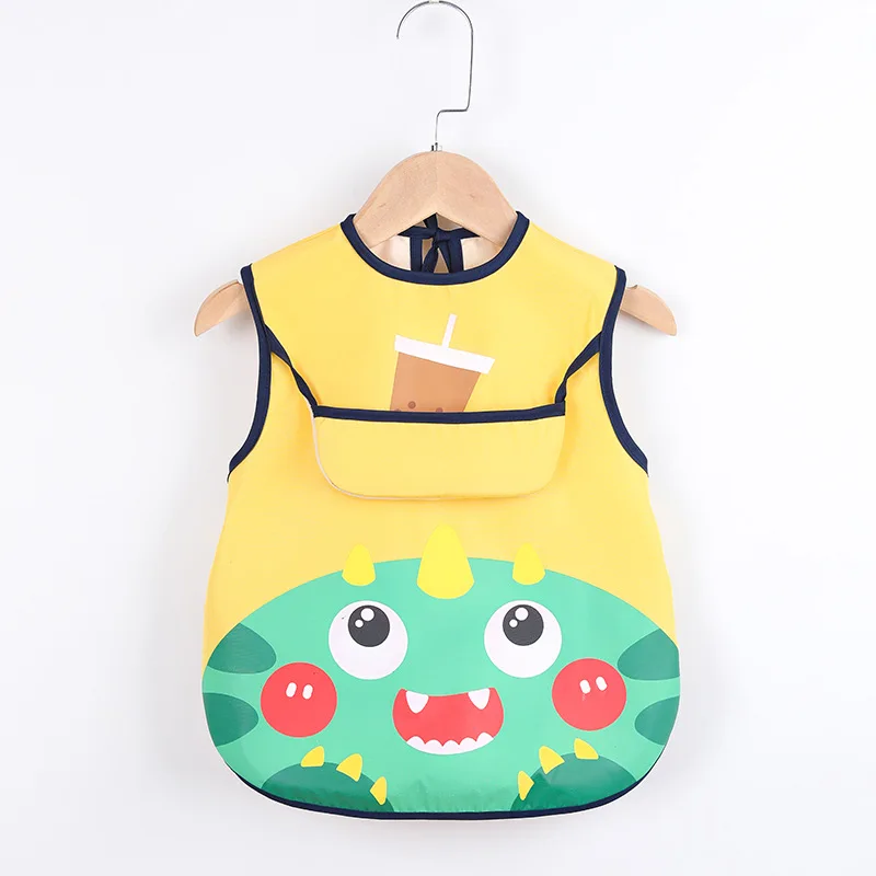 Sleeveless Bibs For Children Baby Kids Toddler Waterproof Long Sleeve Art Smock Feeding Bib Apron Fit 0-6 Years Dropshipping 2