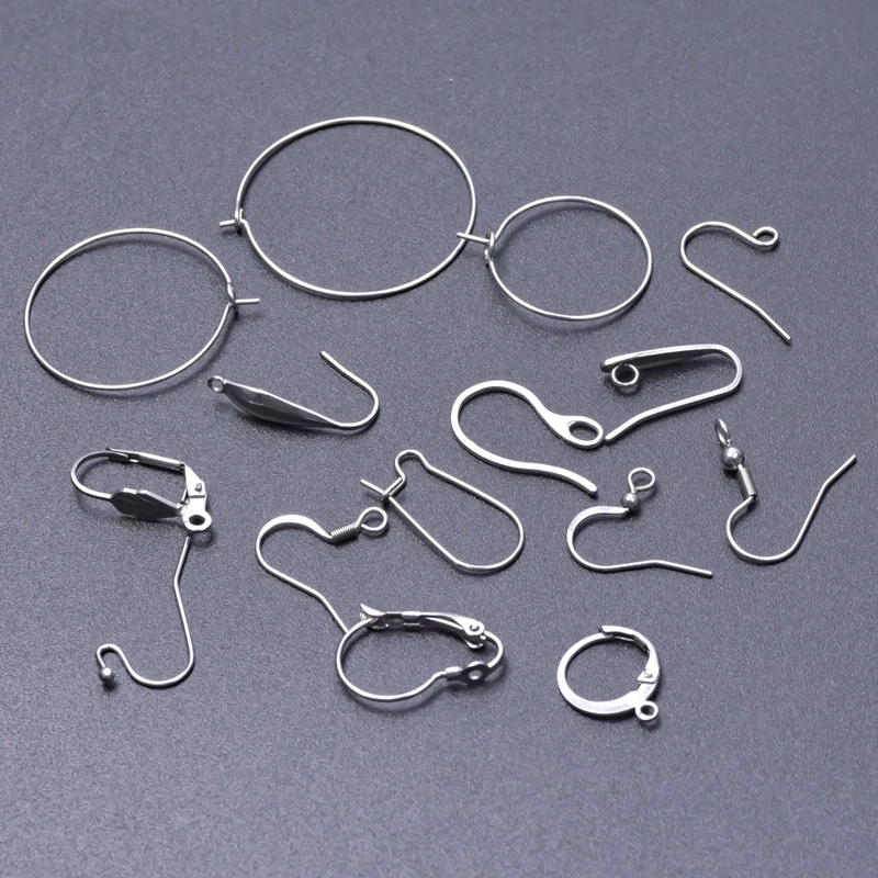 100pcs/lot Stainless Steel Charms Earring Wires With Ear Hook Earrings Clasp Findings DIY Supplies For Jewelry Making Bulk 3