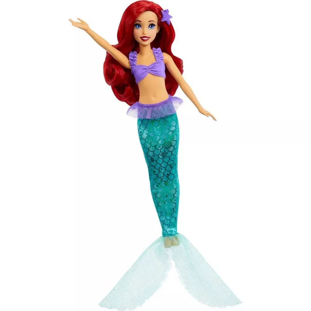 Disney-Muñeca de sirena a princesa Ariel, en 1, con modas y