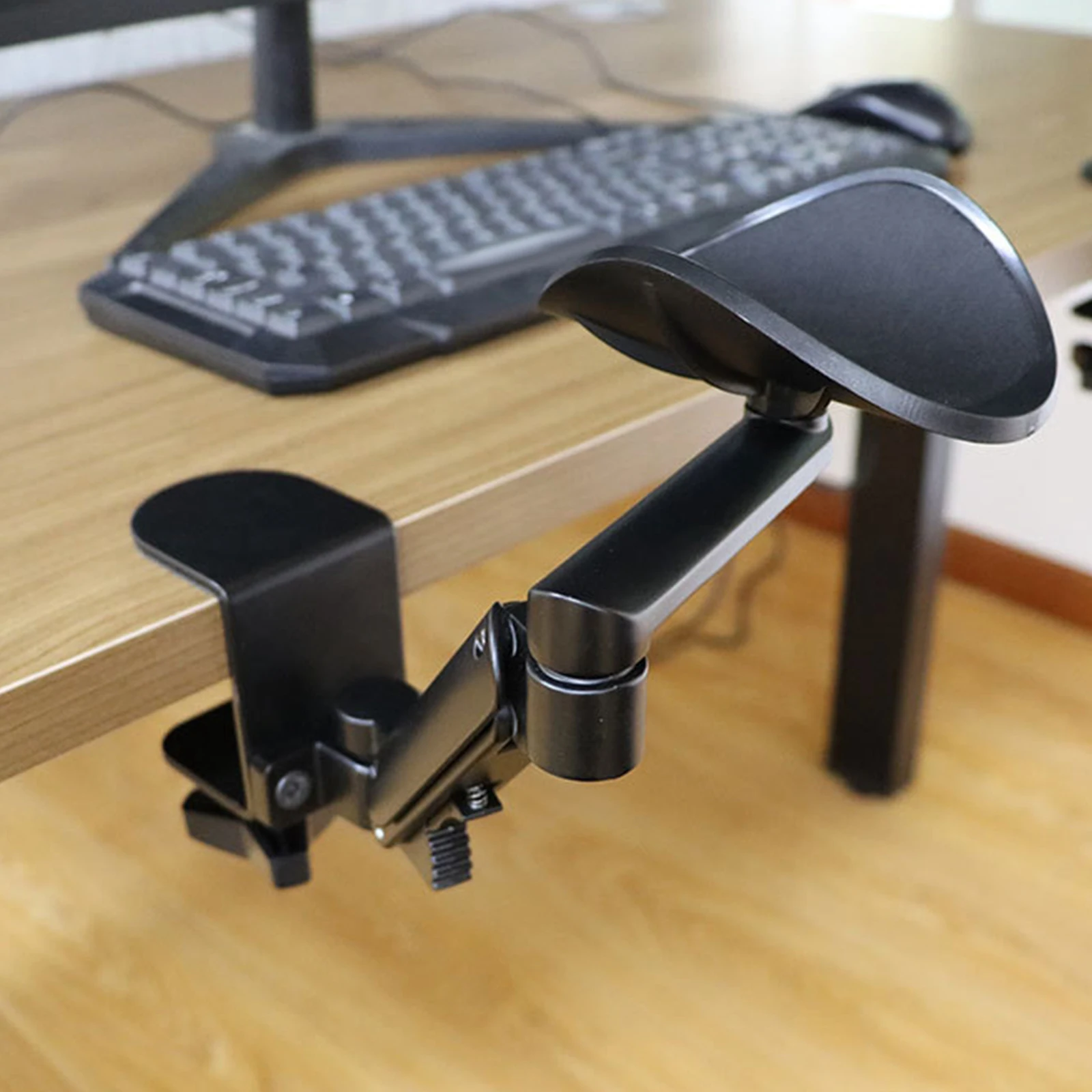 Podłokietnik wsparcie dla biurka ergonomiczna łatwa do zainstalowania regulowana poduszka na nadgarstek wspornik podłokietnika do biurko na laptopa biurowych