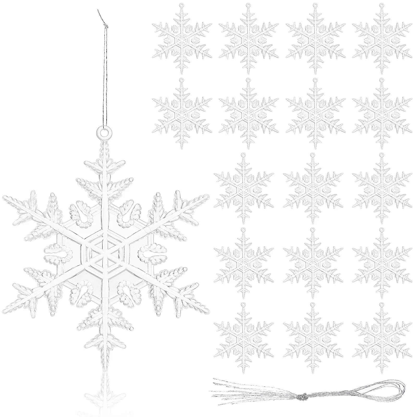 

Transparent Snowflake Pendant Acrylic Hanging Ornament Decoration Xmas Christmas Snowflakes