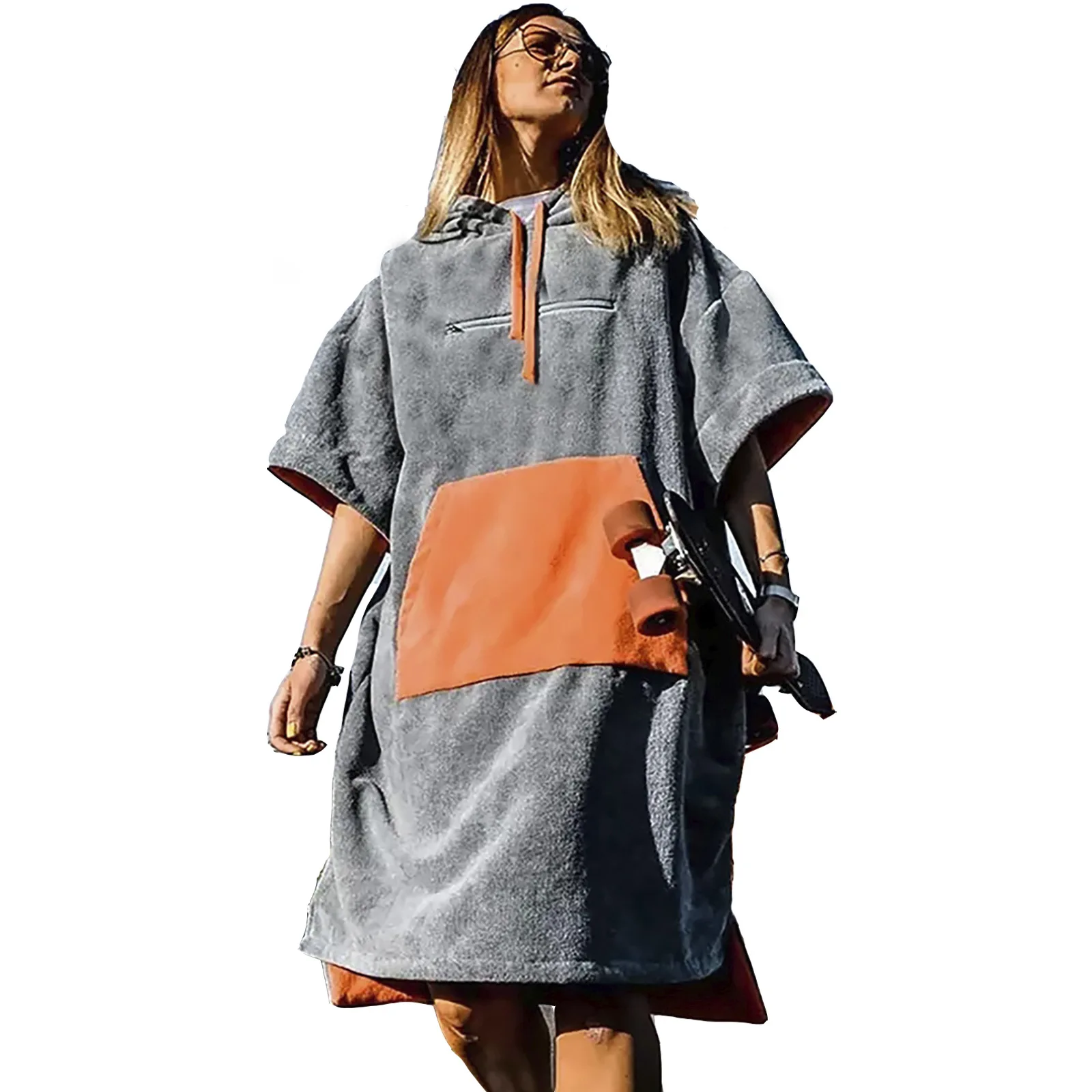 Beach Swimming Surfing Poncho for Adult Thicken Changing Robe with Hood Outdoor Sport Bath Dress Towel Microfiber Diving Cloak 5