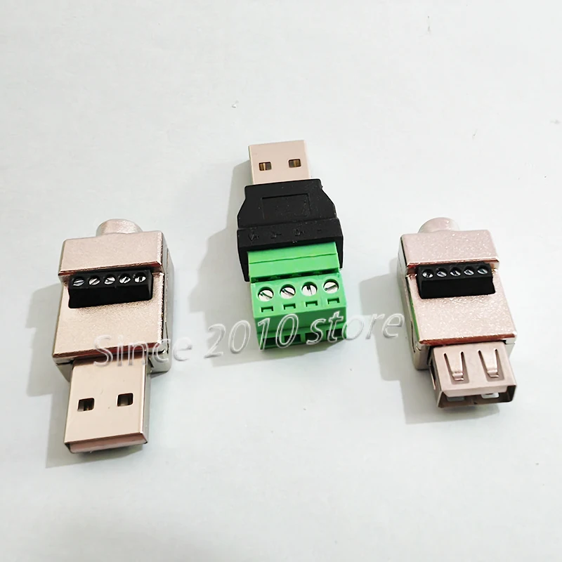 3 Stück/Set USB 2.0 lötfreier Adapter A-Typ Stecker/Buchse auf 4-Pin/5-Pin Schraubklemmen-Stecker, geeignet für DIY-Bausätze ohne Montage – Detail 6