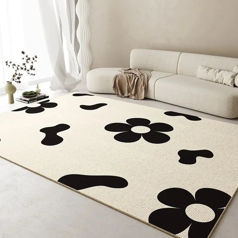VIKAMA Fresh Living Room Carpet Waterproof Non-slip Coffee Table Carpet Large Area of Crystal Velvet Floral Mat floor mat plush rug decorative carpet plush carpet non slip carpet imitated cashmere carpet kids carpet crystal pile rug coral velvet rug plush play mat