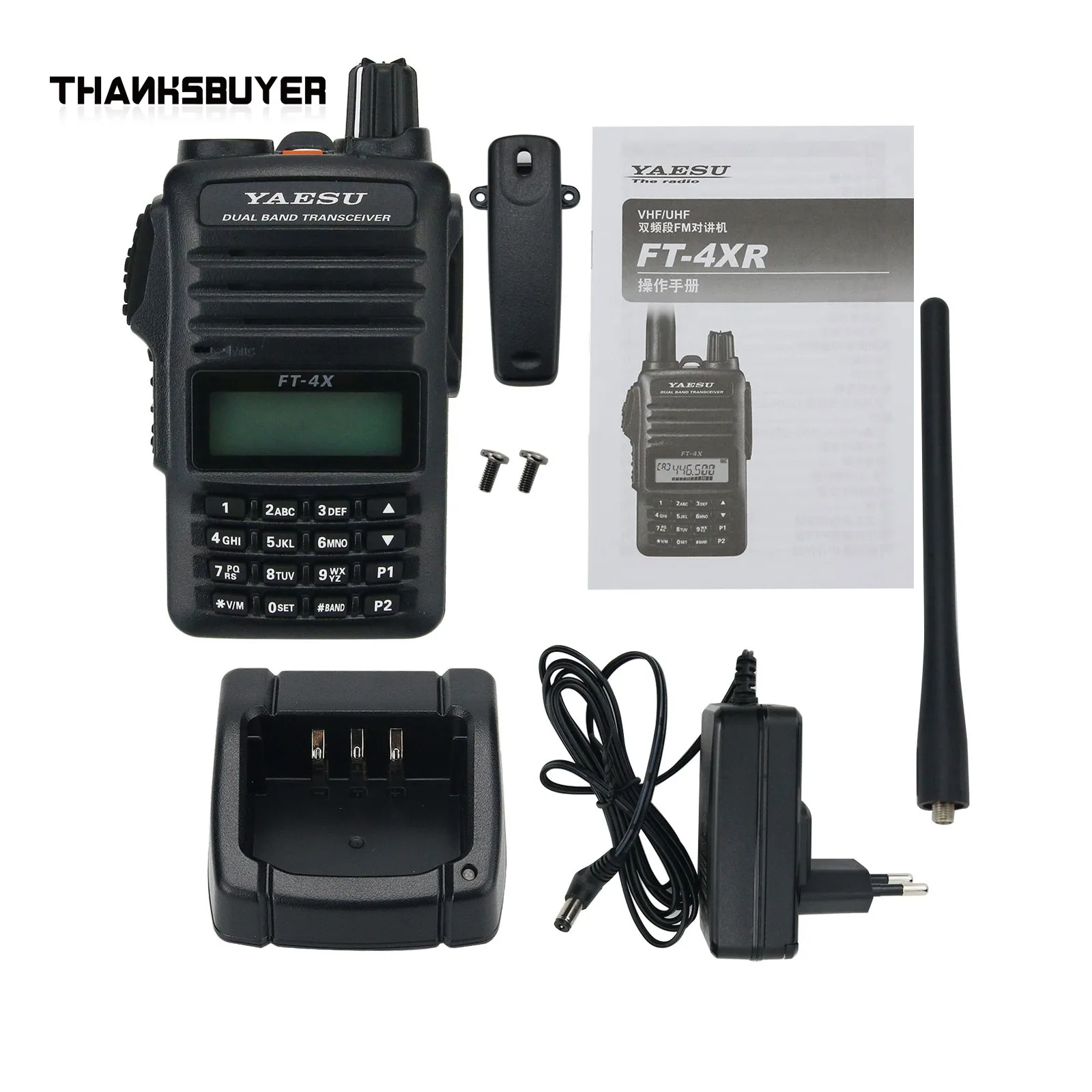Ft-4Xr 5W 3Km Walkie Talkie Ricetrasmettitore Dual Band Vhf Uhf Radio Adatto Per Usi All'Aperto Yaesu