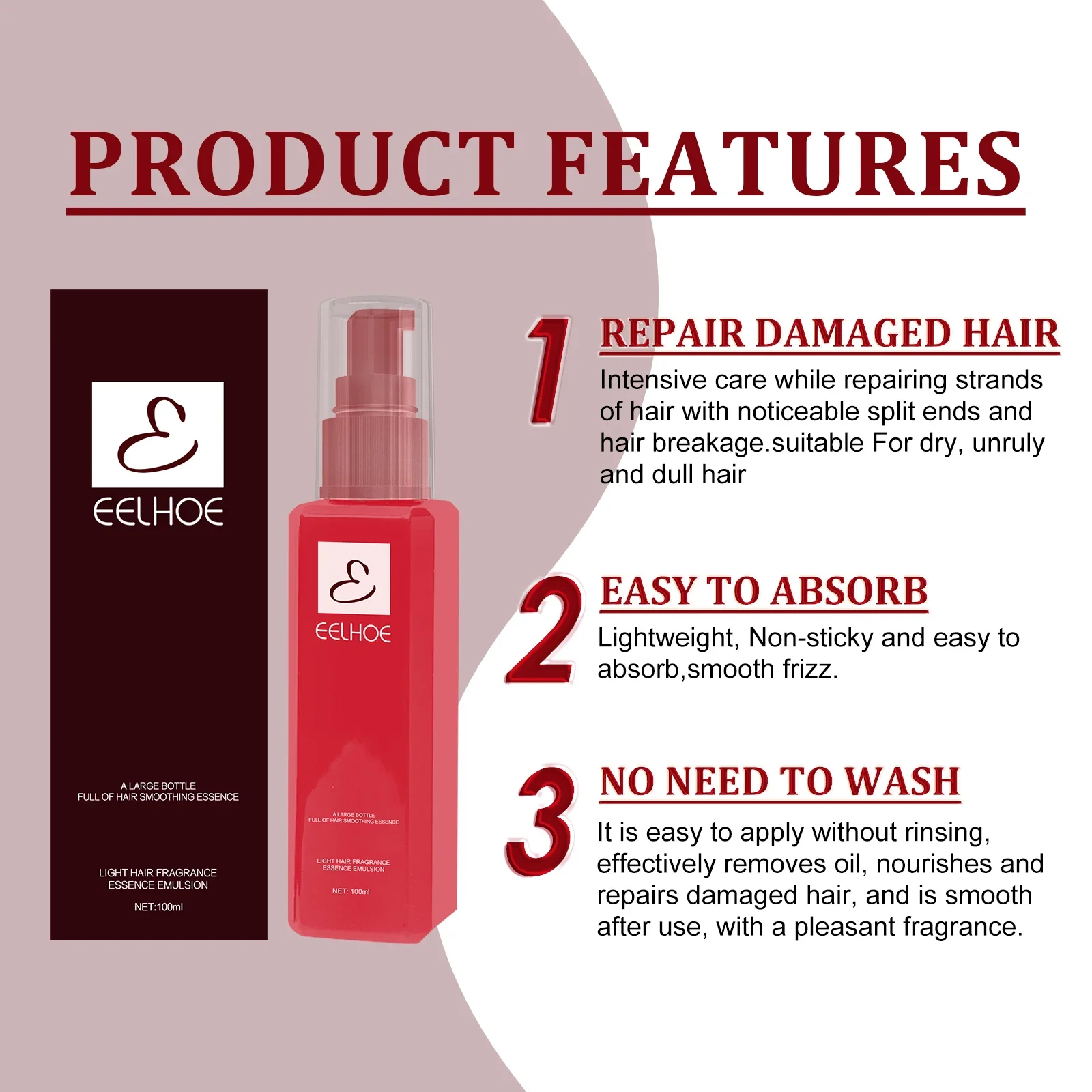 Hair Smoothing Conditioner Keratin Leave-In Conditioner Repair Damaged Hair Moisturizing Oil Anti Frizz Straightening Mask hair mask hair conditioner
