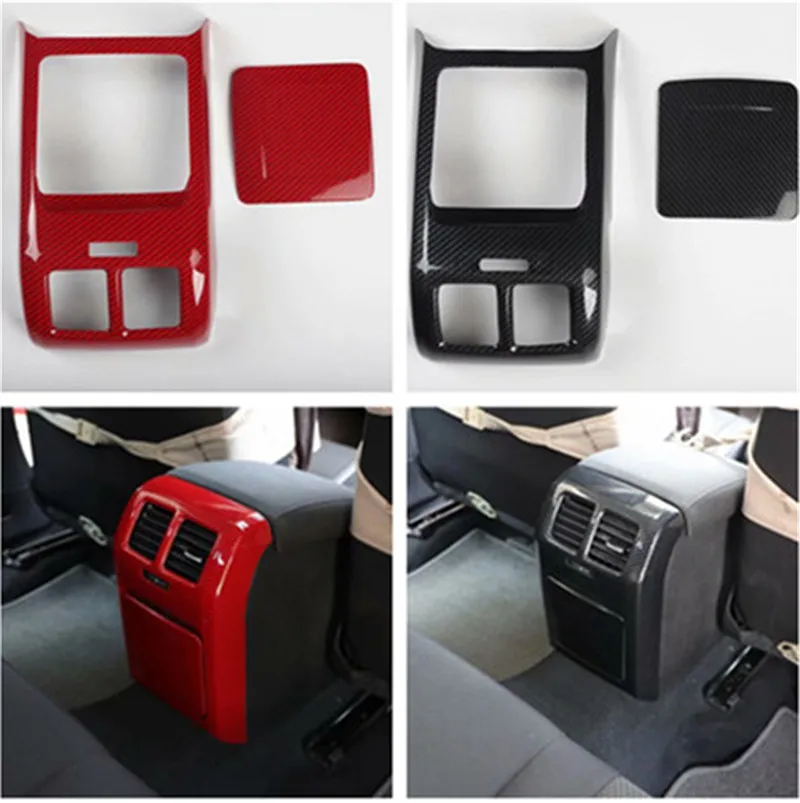 

1lot Car stickers ABS carbon fiber grain rear air conditioning outlet decoration cover for 2009-2013 Volkswagen VW golf 6 MK6