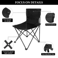Outdoor Foldable Chair Camping Chair with Side Pocket Picnic Oxford Cloth Chairs Portable Beach Fishing Chairs Outdoor Chair 4