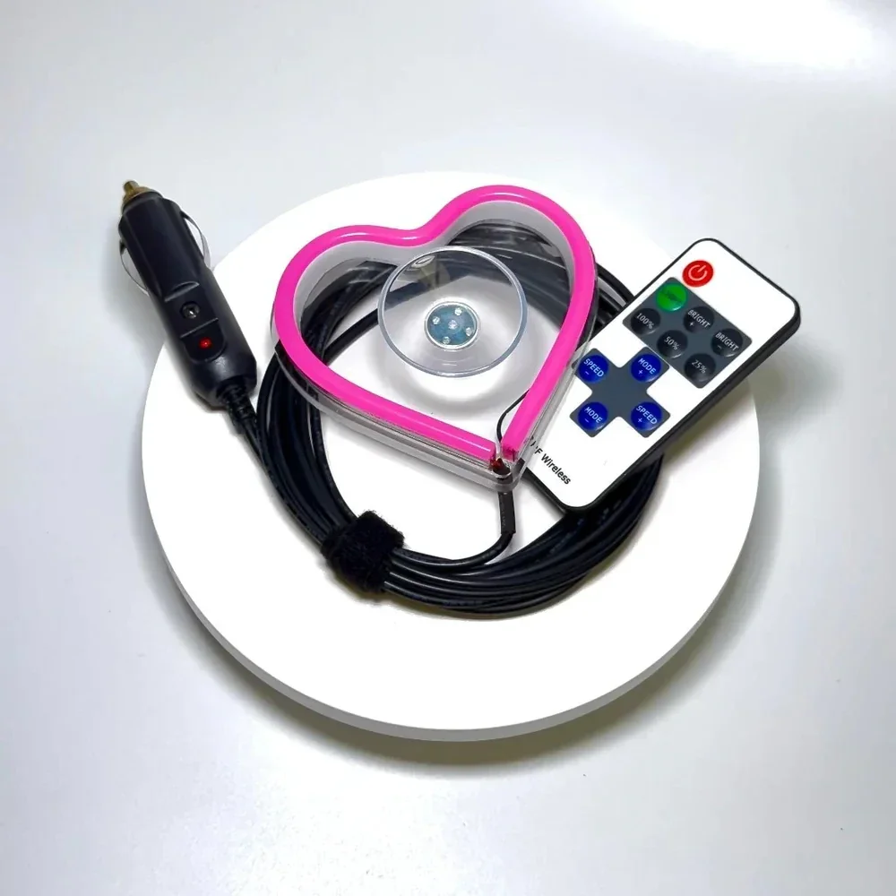 Car LED window lights interior decoration lights glowing heart atmosphere USB wiring car modification neon Car Decoration car accessories