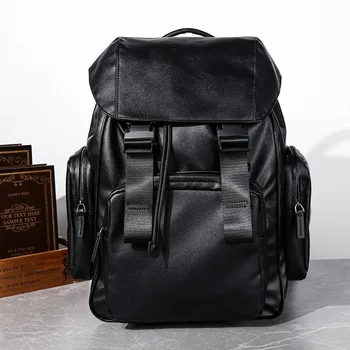 Zaino alla moda da uomo Zaini da viaggio retrò di lusso per uomo Borse per laptop di grande capacità con patta e tasche multiple Zaino da uomo