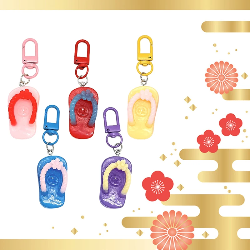 

3D Flip Flops Sandal Keychain Herringbone Drag Slippers Keyring Men Women Couple Ornaments Car Charms Backpack Pendant Decor