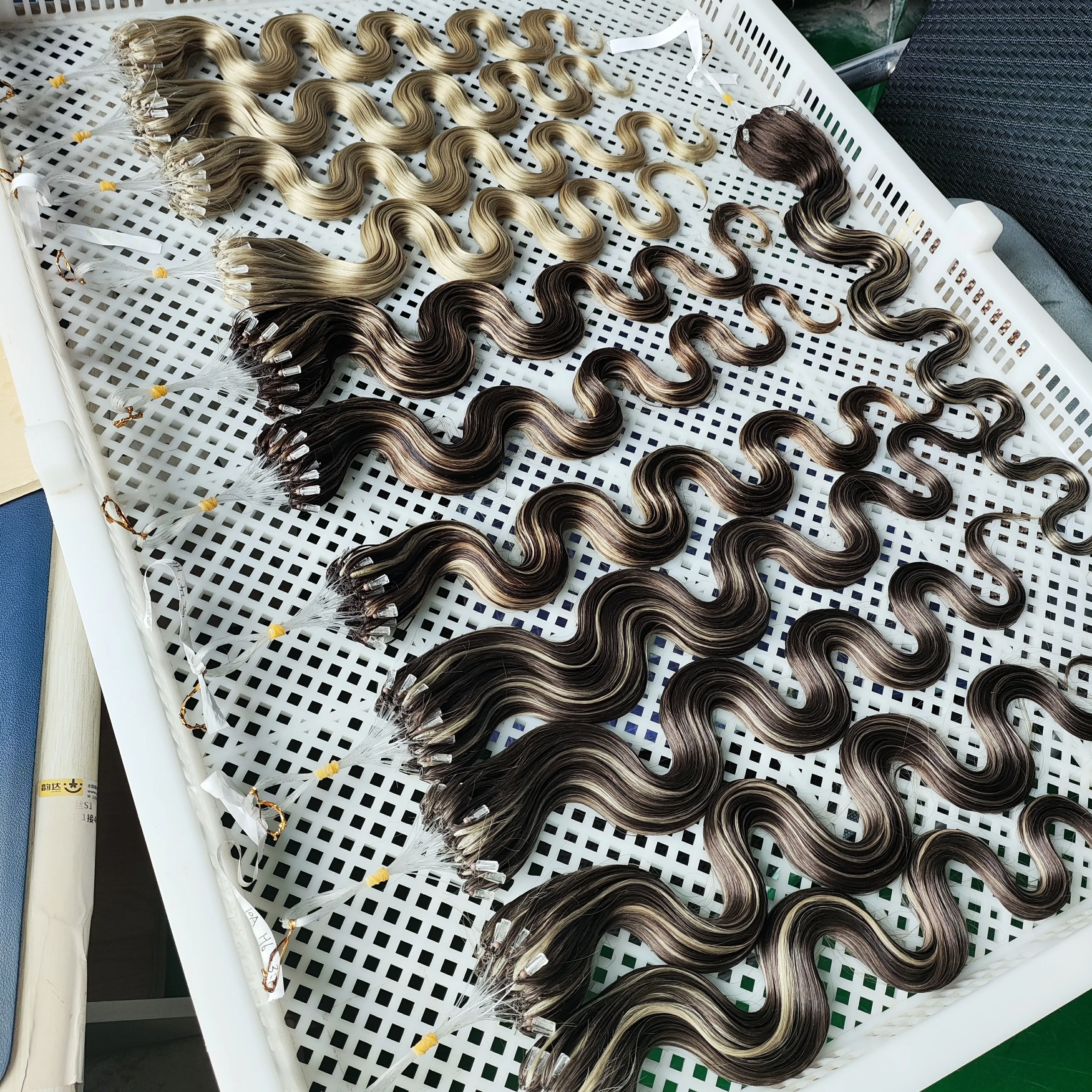 Estensioni di Capelli Indiani Vergini Naturali al 100% di Qualità Superiore, Prezzo di Fabbrica, Doppia Trama, H6 Feather Hair - immagine 5