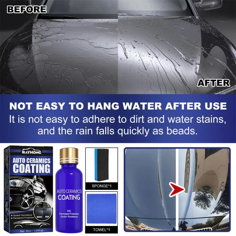 

10PCS Car Ceramics Coating Crystal Plating Liquid Waterproof Dust-proof Scratch Repair Cleaning Tools Car Accessories Drop