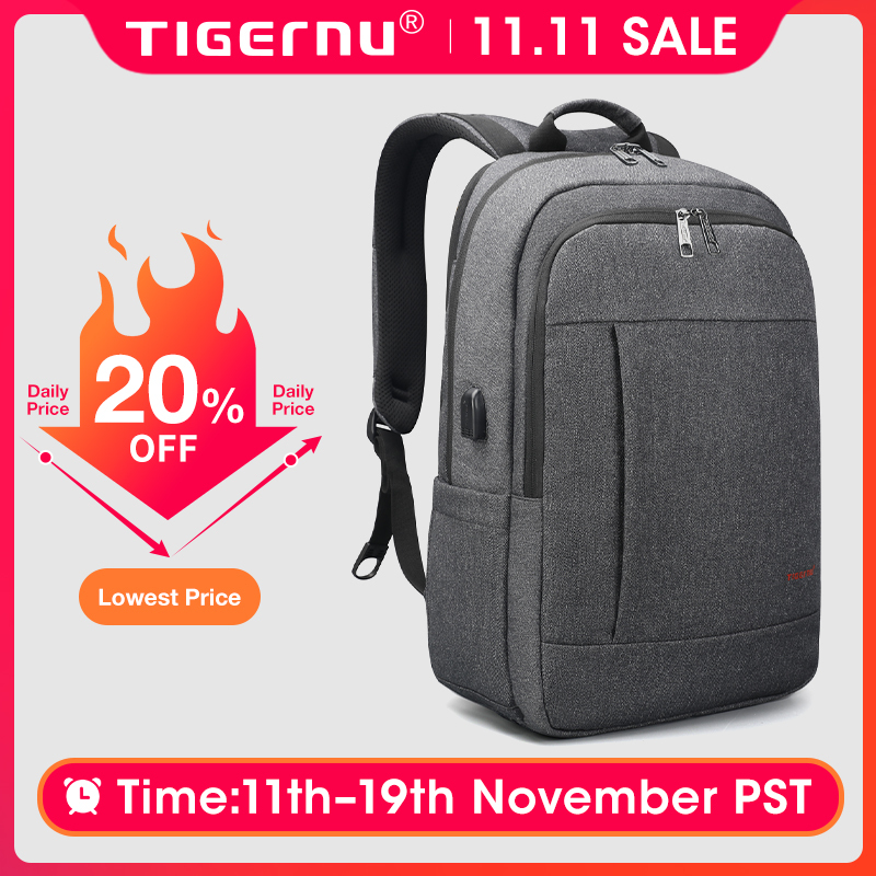 Tigernu Anti-theft USB Charging 15.6-17inch Laptop Backpack Women Backpack Mochila School Backpack Bag Casual Female Laptop Bag