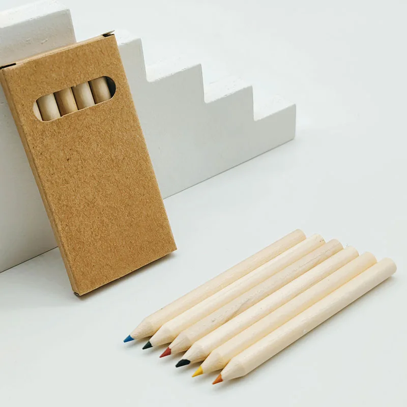 60pcs 3.5 inches short unpainted 6  colors pencils ,drawing coloring pencils Set for Kid art Painting Mini School Graduation 4