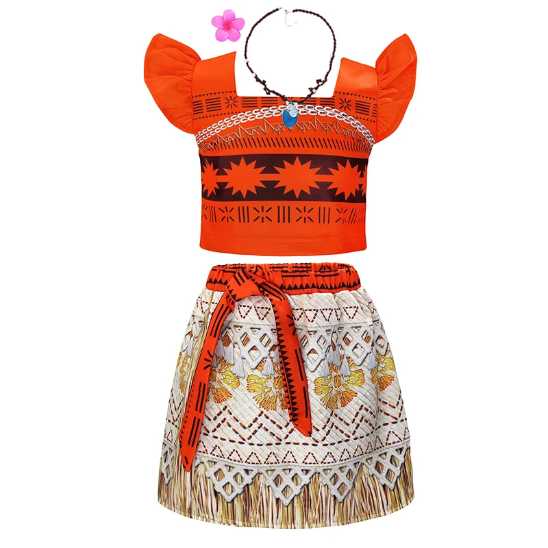 Girls Dress Princess Costume Kids Clothes Vaiana Disney Moana 2 Cosplay