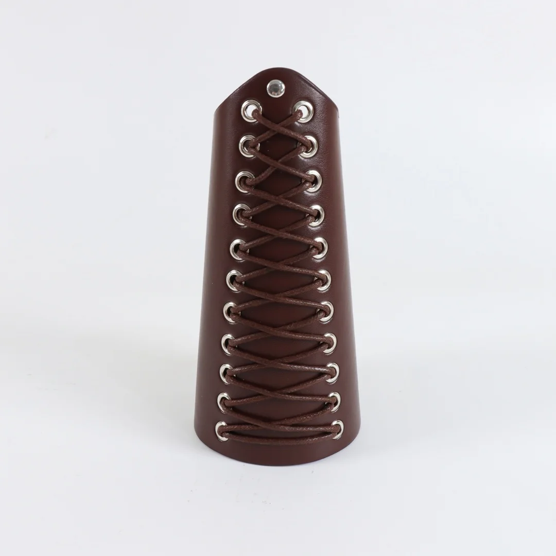 1 Stück Cosplay-Requisite: Breiter Armschutz aus Kunstleder mit Schnürung, Steampunk Mittelalterliche Armspange, Armband – Detail 7