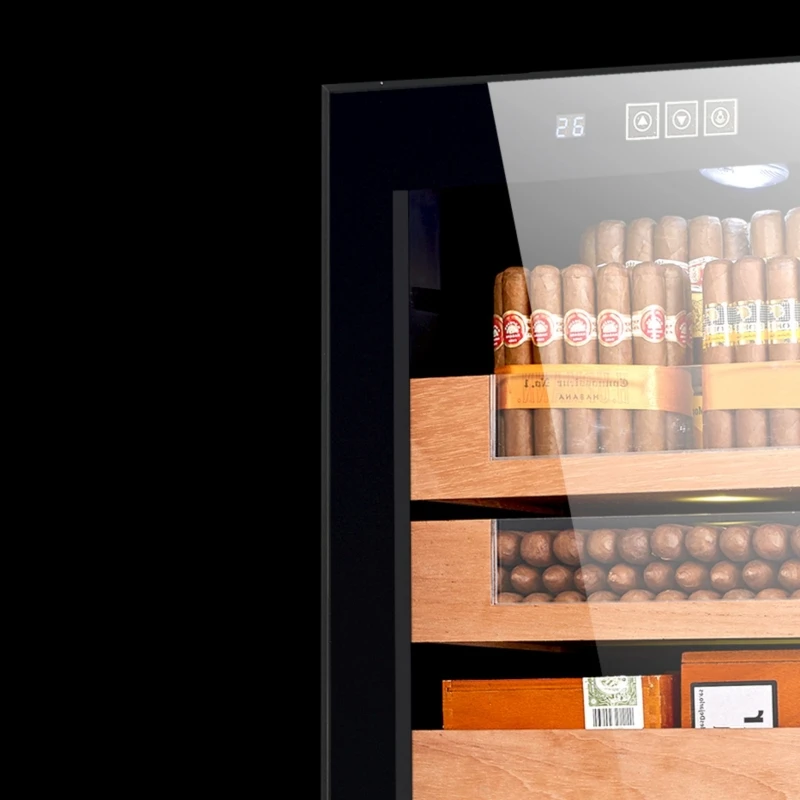 Cigar Cooler 78 Liter 450 Cigars Temperature Adjustable Spanish Cedar Wood Cigar Humidor Cabinet
