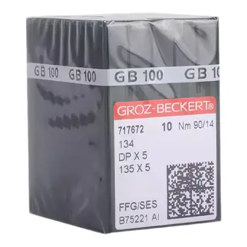 100 Pcs Genuine Groz Beckert Sewing Needle 134 DPX5 135X5 FFG/SES Nm 75/11 80/12 90/14 100/16 For Industrial Sewing Machine 1