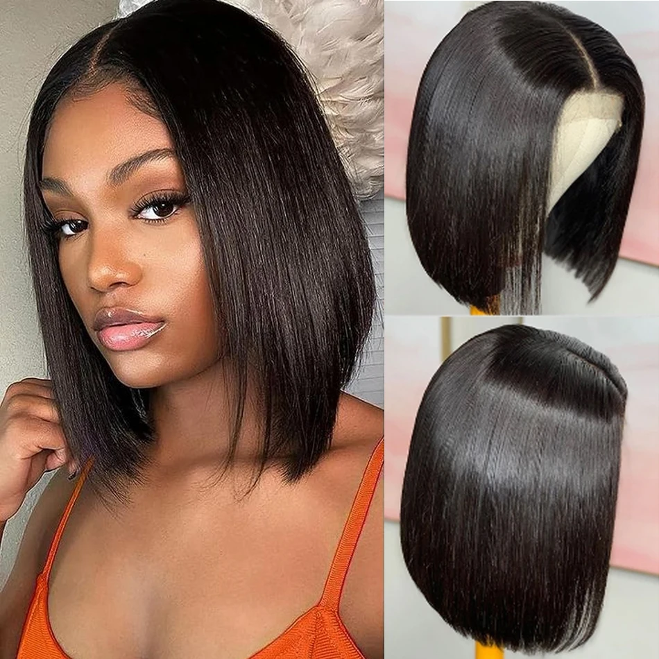 Короткие парики из человеческих волос Bob Wig 13x 4