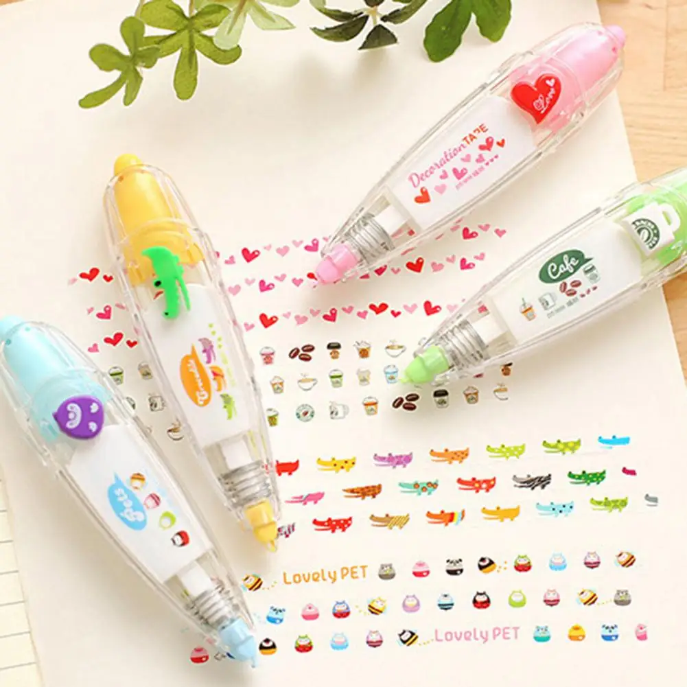 Correction Tape Pen Convenient Hand Account Decoration Correction Roller Good Grip Scrapbooking Tape Sticker