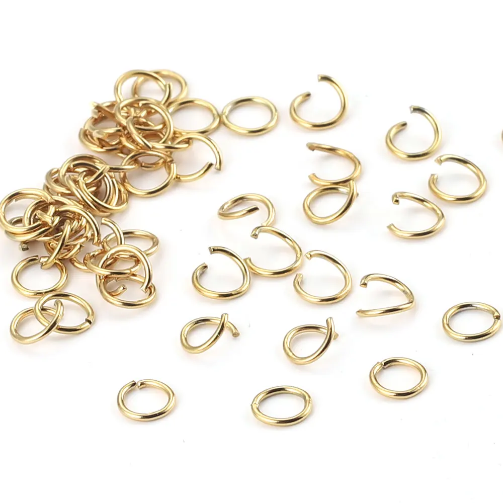 100 Stück 4/6/8/10 mm vergoldete Edelstahl-Binderinge, offene geteilte Ringverbinder für Schmuckherstellung, Lieferungen, Finden im Großhandel – Detail 2