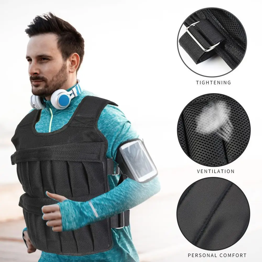 3/15/35kg Weight Vest Adjustable Workout Weight Jacket Weighted Exercise Vest for Boxing Training Workout Running Fitness