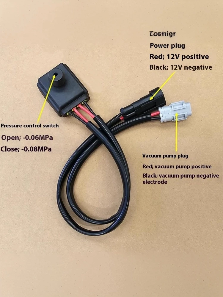 12V PositivePressure Control Switch Electric Vehicle Car Vacuum Pump Controller -0.06MPa -0.08MPa Brake Booster Pressure Sensor