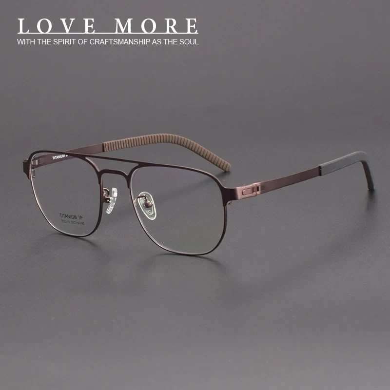 

Fashion Design Top Quality Retro Double Bridge Round Glasses Frame Women Eyeglasses for Optical Myopia Men Titanium Eyewear