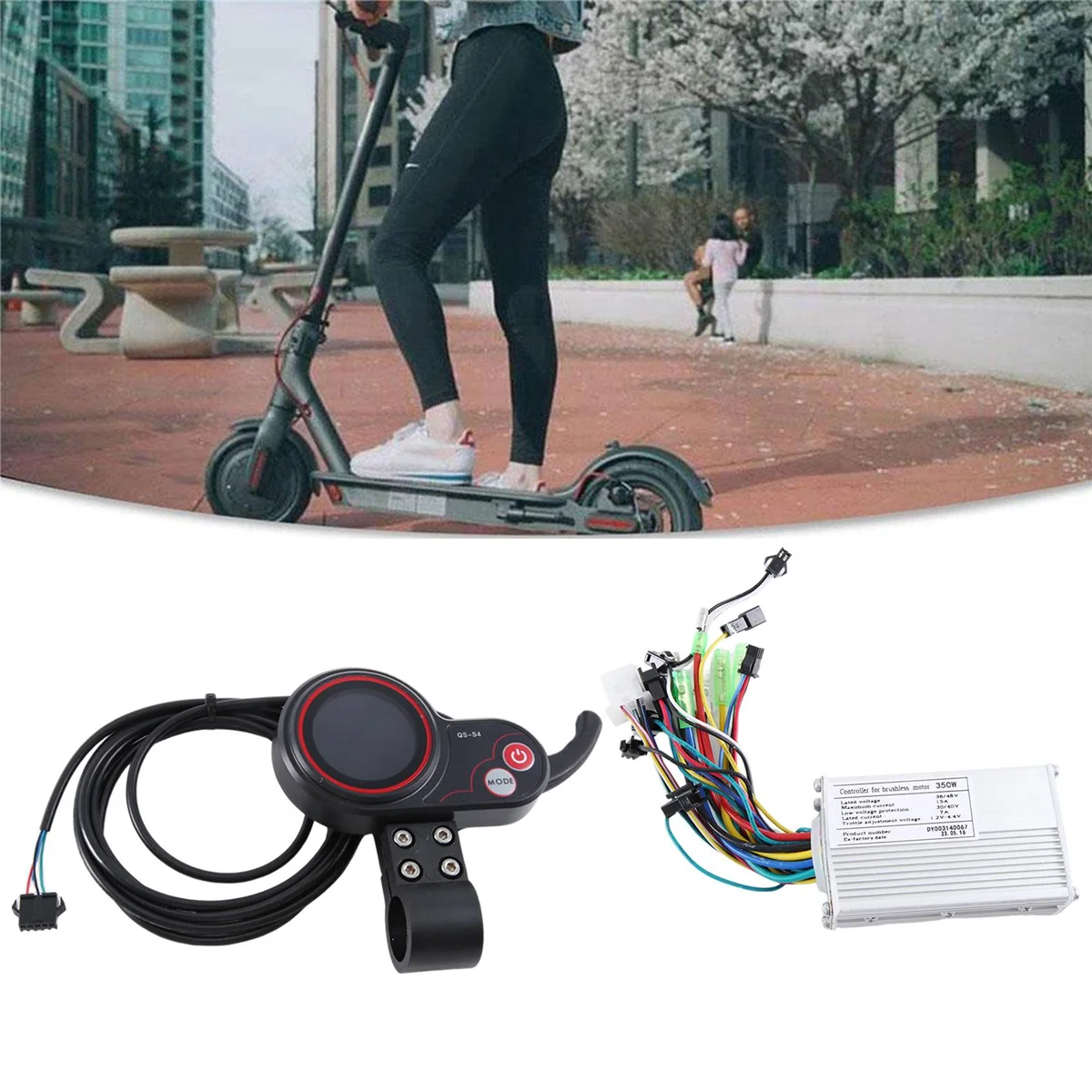

QS-S4 LCD Display+36V 48V 350W BLDC Electric Scooter Brushless Controller Kit for Electric Scooter Parts