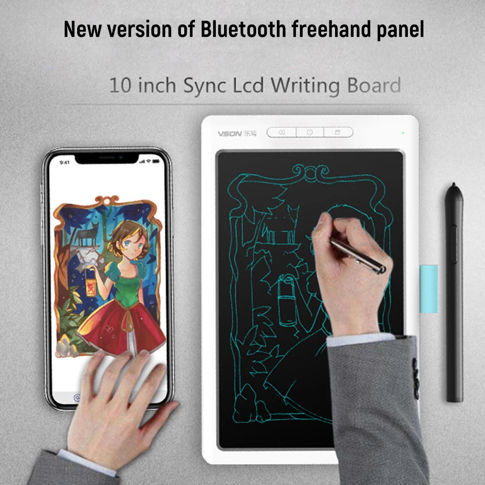 

10.4*6.5 inch Graphic Drawing Digital Tablet With Battery-Free Pen 8192 Levels Writing Board For Drawing Game OSU