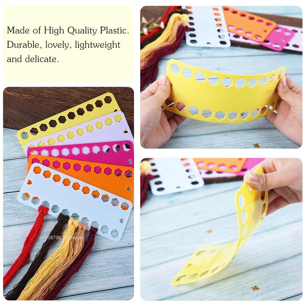5pcs/bag Embroidery Floss Organizer Colorful Plastic 20 Positions Row Line Tool Yarn Organizer for Sewing Needlework Knitting