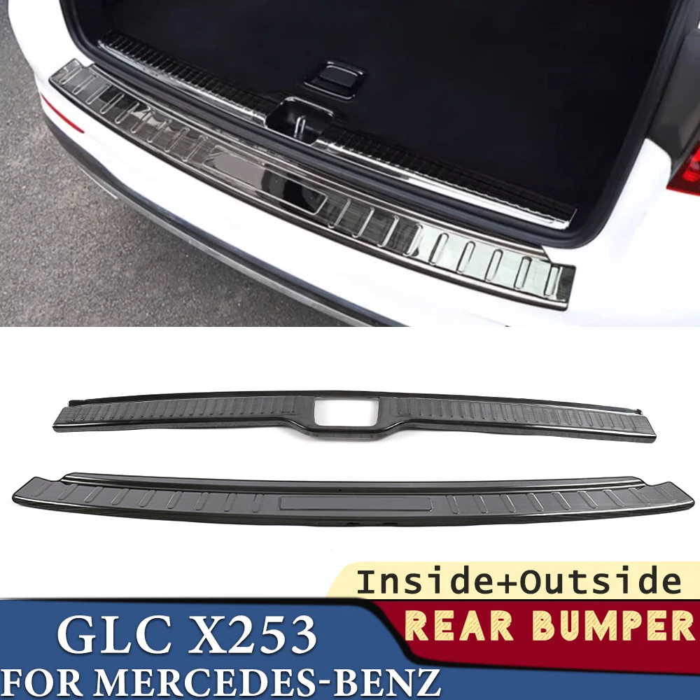 

Trunk Bumper for Mercedes-Benz GLC X253 2016-2022 Car Accessories Stainless Rear Fender Protector Pad Cover Sticker Decoration