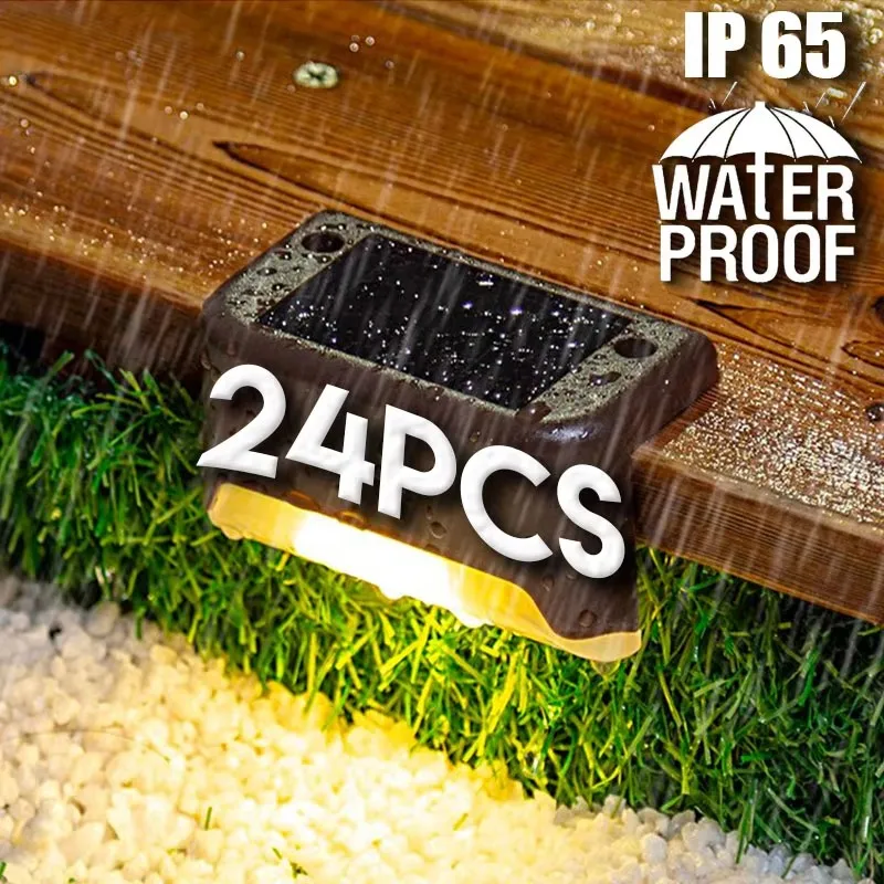 Solar-Powered IP65 Waterproof Outdoor Deck Lights