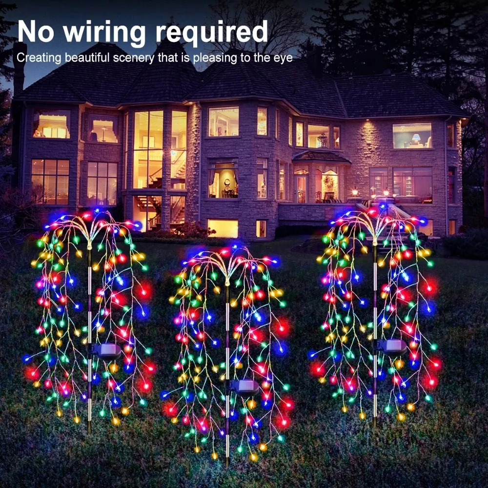 Description Picture 5 of itemNEW Solar Outdoor Lights 120/200 LEDS String Light Outdoor Solar Powered Lamp 8 Lighting Modes Garden Terrace Path Decorative