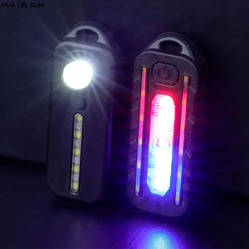 Bike Warning Light LED Red Blue Shoulder with Clip USB Charging