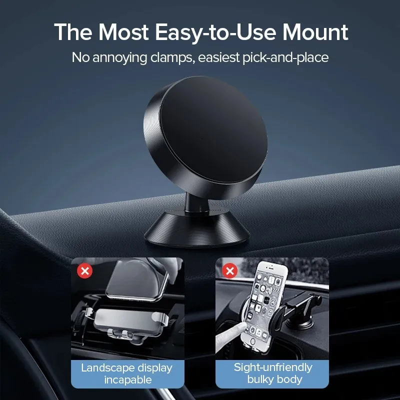 Magnetic Car Mobile Phone Holder 360° Rotating Universal Multi-functional Car Adhesive Holder Suitable for iPhone Samsung Huawei