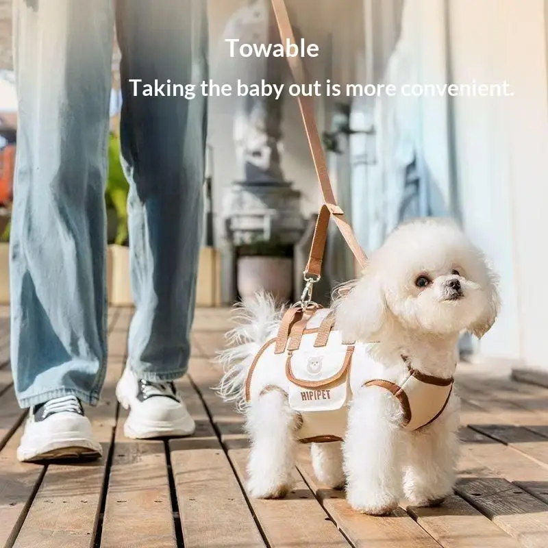 Borsa da trasporto portatile per animali domestici, cani e gatti, con clip per imbracatura, tracolla regolabile, per viaggi, escursioni e uso quotidiano - immagine 4
