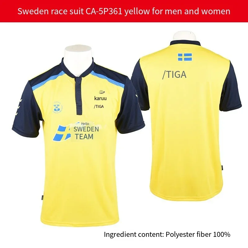 Stiga Sweden Team Table Tennis Clothes Sportswear Quick Dry Short Sleeve Ping Pong Tshirts Sport Jerseys Tops