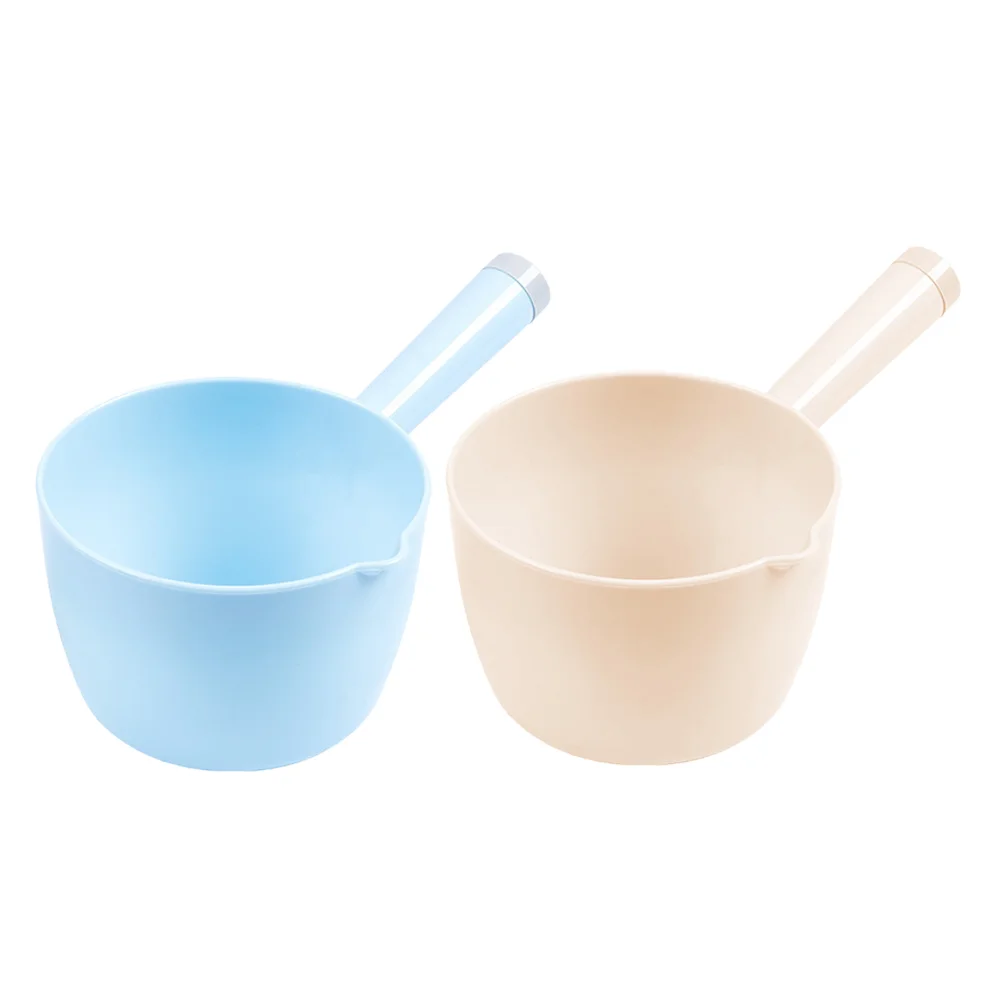 

Cabilock Japanese Spoon Shampoo Rinse Cup Shower Bucket 2Pcs Washing Spoons Plastic Kitchen Water Ladle Water Container