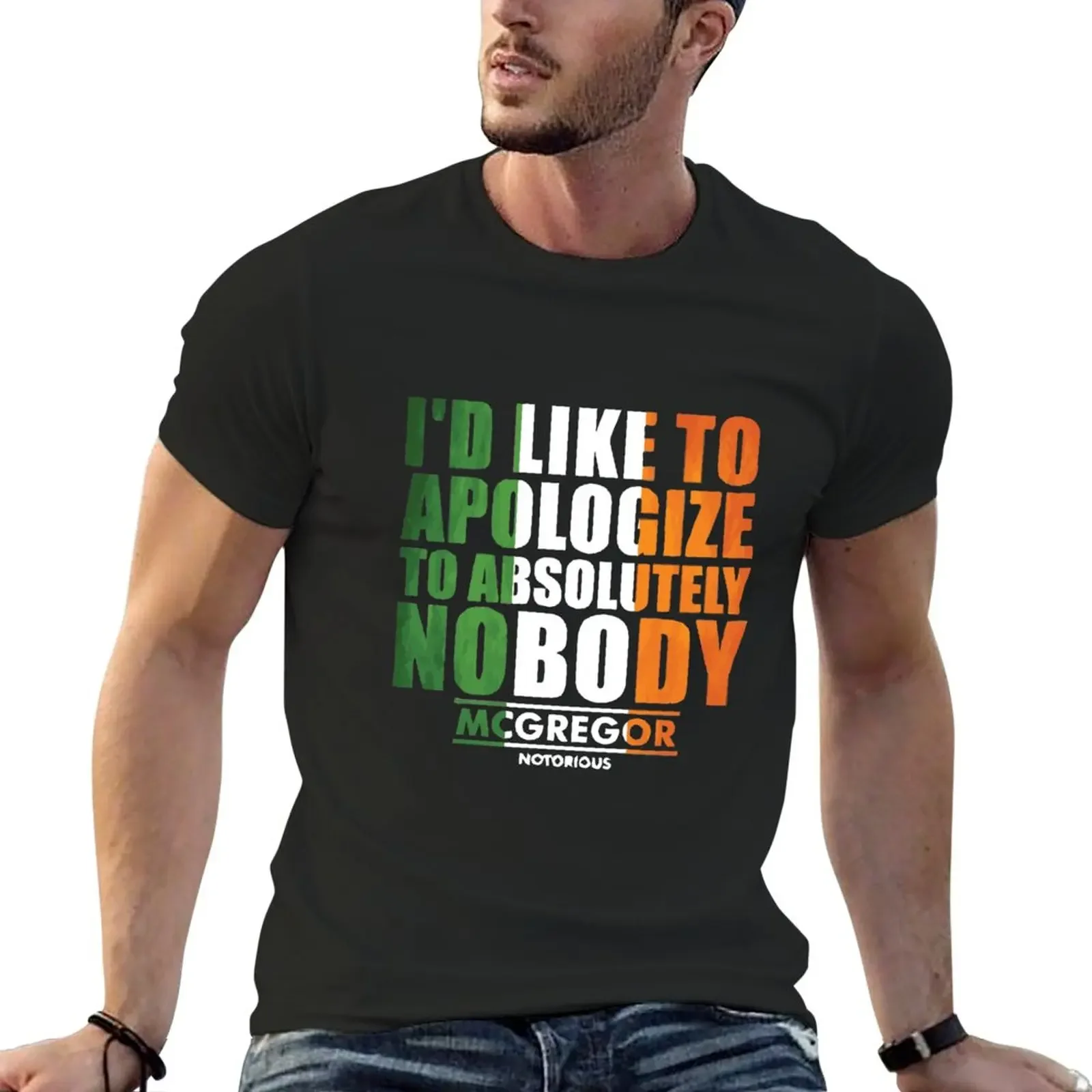 

Футболка Conor McGregot с надписью «Никто», потрясающие заготовки, милая одежда, мужские футболки с графическим рисунком