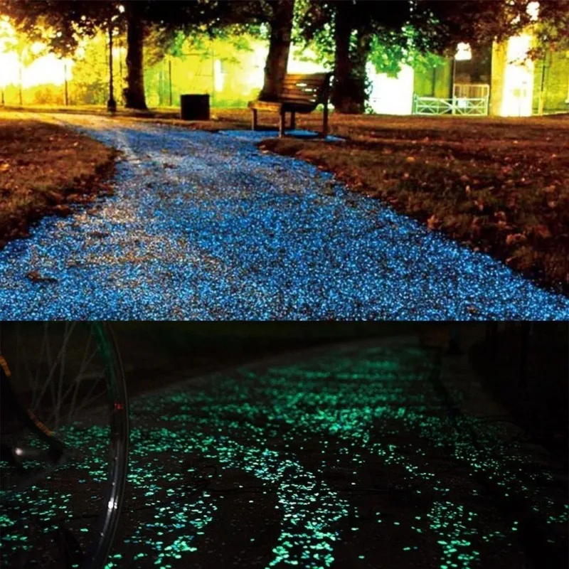 Glowing Garden Glowing Stone in Dark Pebble Garden Path Aquarium Landscape Decorative Stone 100Pcs