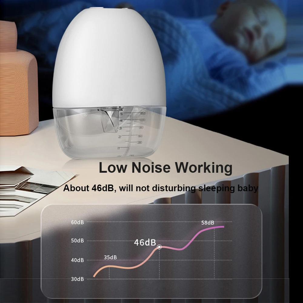 Electric Breast Pump Hands Free Wearable Breast Pump for Breastfeeding Low Noise Milk Pump with 150ml Milk Collector BPA-free 4