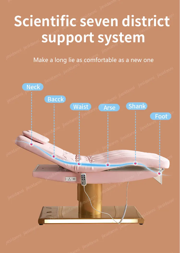 Description Picture 3 of itemSalon head spa milking massage table clinic facial chair pink electric beauty bed automatic lifting tattoo medical surgery bed
