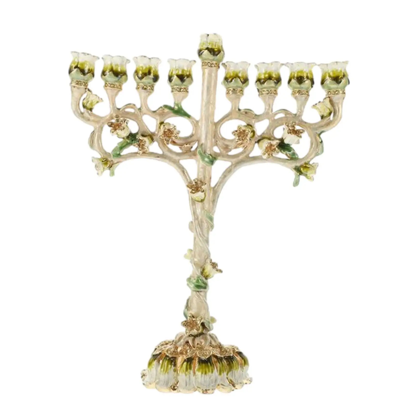 Hanukkah Menorah Traditional Classic Hanukkah Graceful Style Alloy Menorah for Home Decor Christmas Dining Table Desktop Wedding