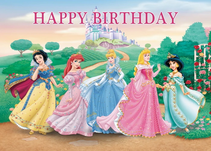 birthday backdrop party backdrop curtain party decoration party supplies Disney Princesses Photography Backdrop for Girls Baby Shower Birthday Party Decor Fairy Table Kids Dessert Table Banner Supply