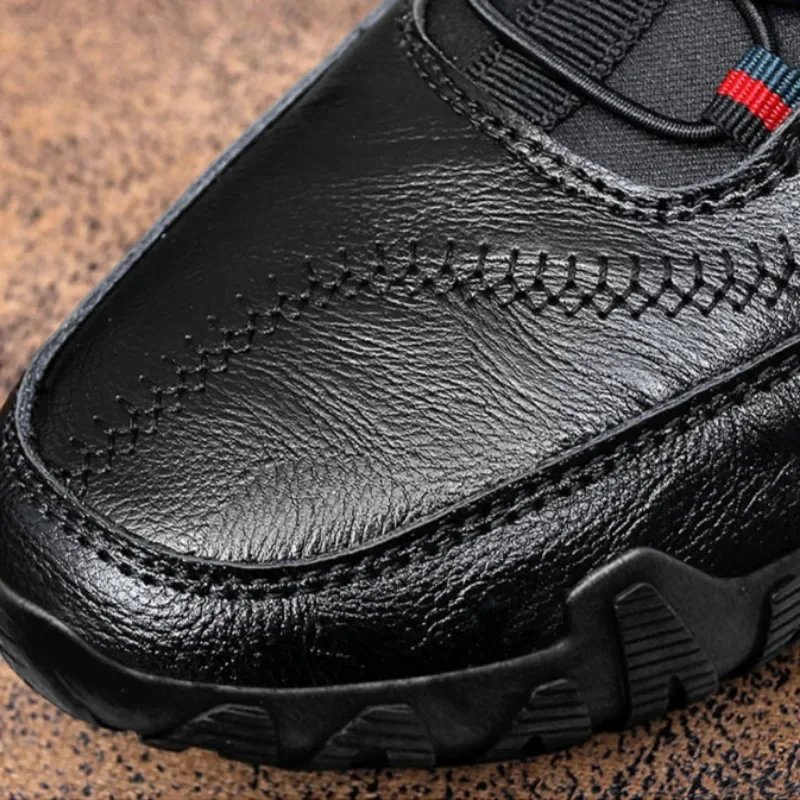 New 2025 Autumn Handmade Leather Casual Men Shoes Design Fashion Sneakers Man Loafers Breathable Low Top Flat Shoes Driving 5