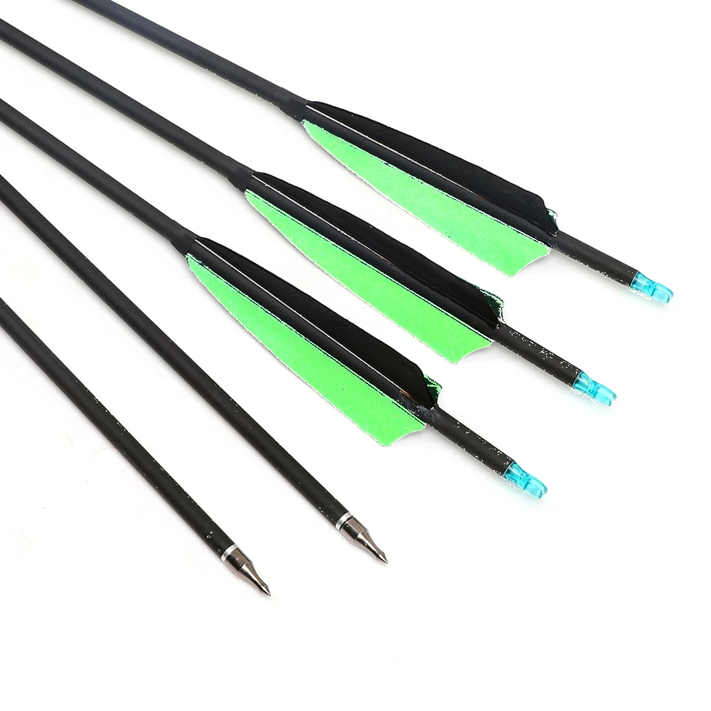 

6/12/18pc Hunting Practice Arrows 30inch 500spine Feathe Arrows Recurve Compound Bow Target Arrows