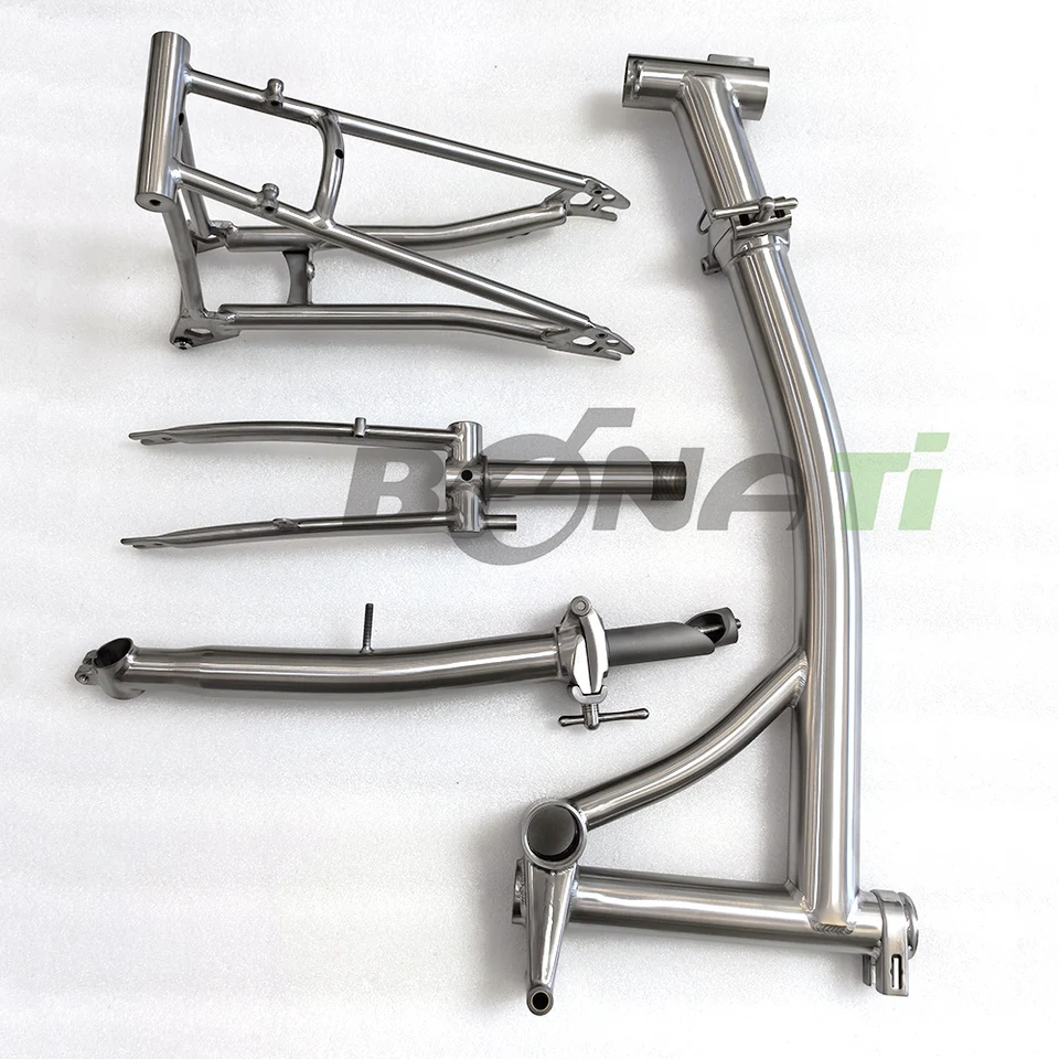 Titanium Folding Bike Framesets, Main Frame, Front Fork, Rear