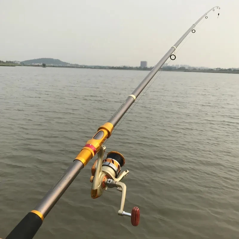 Carbon FarThrow Rod 2.13.6M Hard Pole For Catch Giant Fish Telescopic